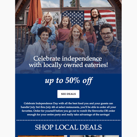 Independence Day Local Sales Marketing
